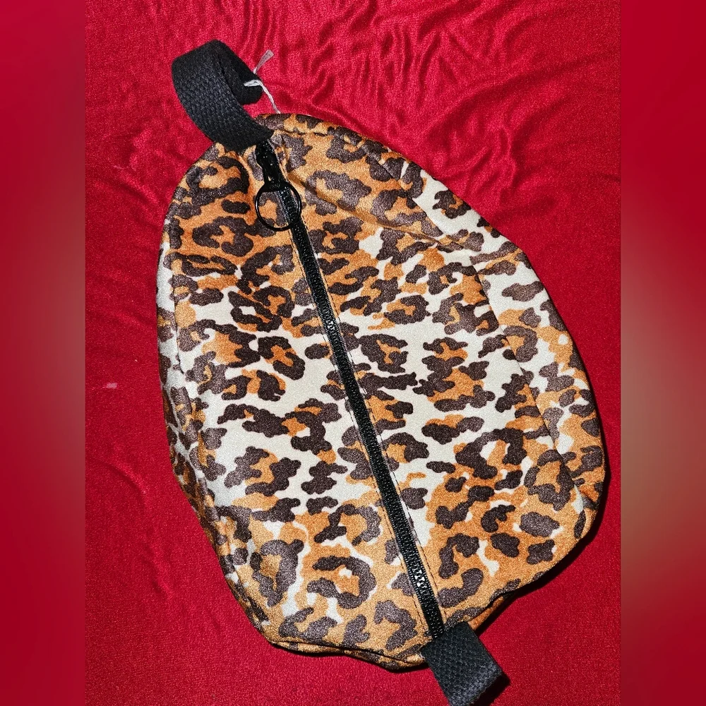 Soft Leopard Print Dance Shoe Bag Approx 14x10x4